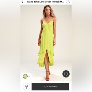 Island time lime green midi dress